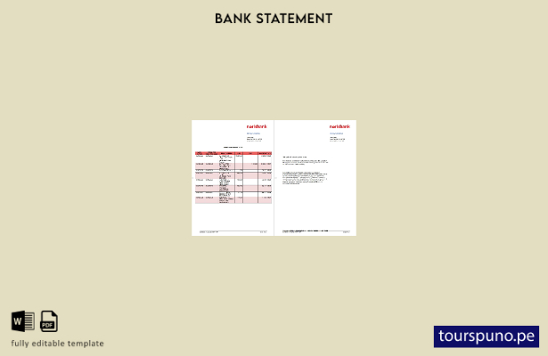 listo para imprimir extracto de Alemania Norisbank en Deutsch, plantilla de pági